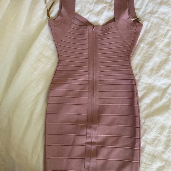 Herve Leger Dusty Pink Dress S Y2K - Picture 4 of 6